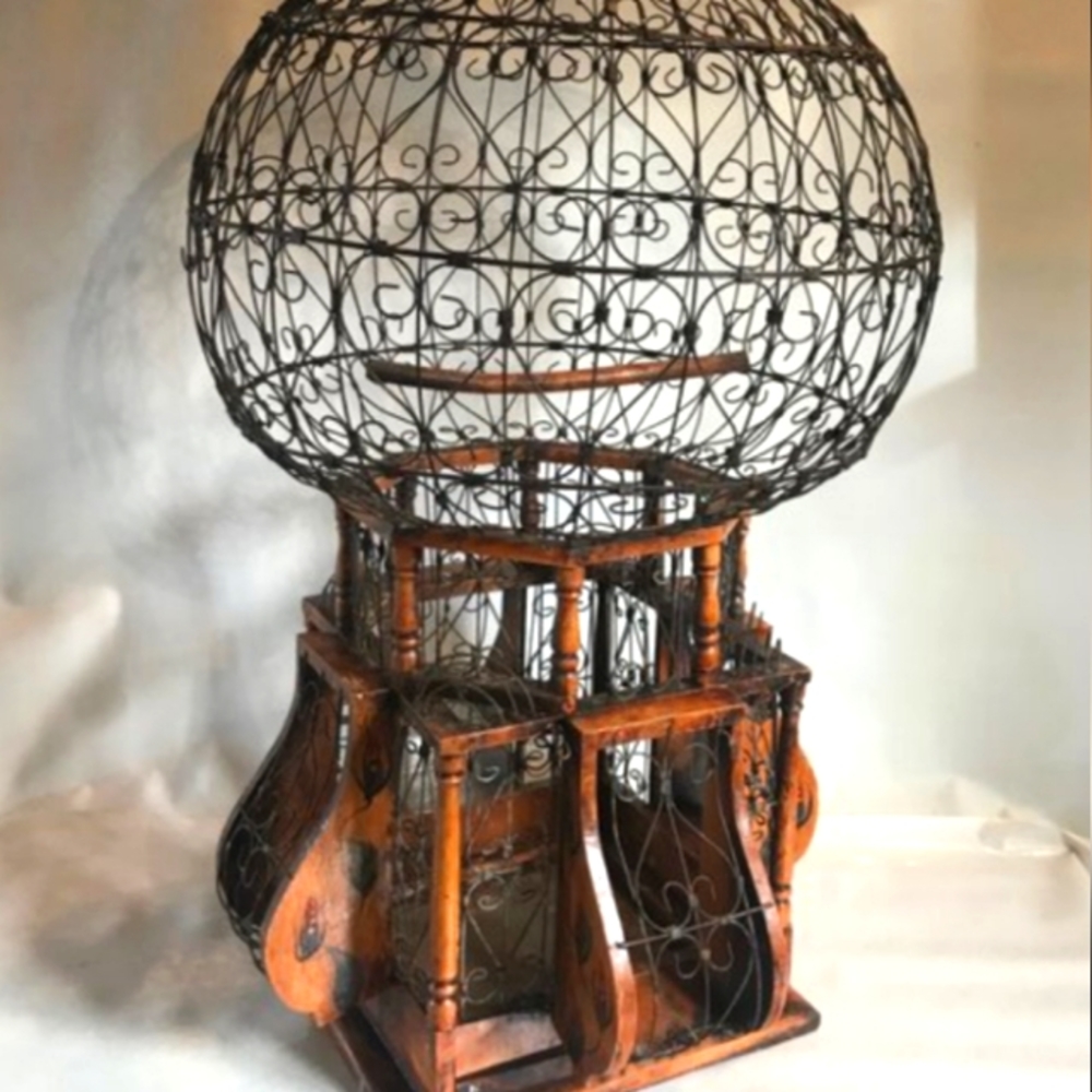 Vintage Victorian Balloon Bird Cage
